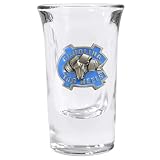Bergamot North Carolina Tar Heels Fluted Shot Glass Set of 2