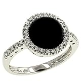 Black Onyz (2.42ct) and Pave Diamond (.14ct) Ring