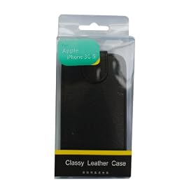 Flip Vertical Case en cuir noir Classy pour iPhone 3G/3GS