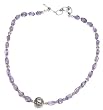 Silver Amulet in Chain Necklace Amethyst Gemstone Jewelry 18 inches