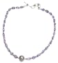 Amulet Chain Necklace Amethyst Gemstone 18 inches (gnklc211b)