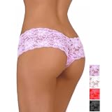 Stretch Lace Tanga, Red-SM