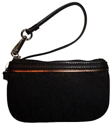 Calvin Klein Wristlet Signature Logo Print Black/Chocolate
