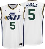 Devin Harris Jersey: adidas White Replica #5 Utah Jazz Jersey