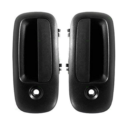 Driver and Passenger Front Outside Outer Textured Door Handles Replacement for Chevrolet GMC Van 25942271 25942272