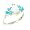 Ladies Contemporary Solid White Gold Natural Opal & Turquoise Ring - Size 5 - Finger Sizes 5 to 12 Available