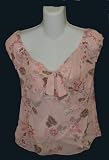 empire bow peasant top/pink