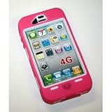 2 Layer Case for 4g iPhone Hot Pink/White – Comparable to Otterbox Defender