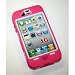 2 Layer Case for 4g iPhone Hot Pink/White - Comparable to Otterbox Defender