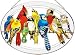 Birds on a Wire Stained Glass Art Panel Suncatcher Window 12.75 W X 9.25 H Joan Baker Designs AP720