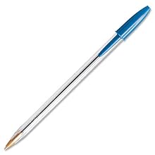 BIC Cristal Stic Ball Pen, Medium Point , 1.0 mm, Blue, 12 Pens (MS11-Blu)