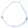 Female Gifts Silver Rosequartz Chain Necklace Amulet 19 inches (gnklc250)