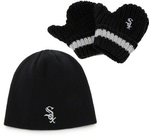 Chicago White Sox Youth Black '47 Brand Baby Rae Knit Mitten & Beanie Set at Amazon.com