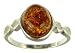 Silver Ladies Oval Amber and Twisted Shoulder Ring