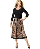 JM Collection Sweetheart Knit Top & Paneled Printed Midcalf skirt