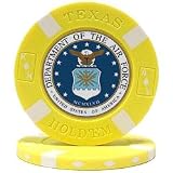 U.S. AIR FORCE Seal on Yellow Big Slick Texas Hold'em Chip