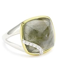 Kara Ross "Sugarloaf" Labradorite with Arc of Sapphires Small Ring, Size 7