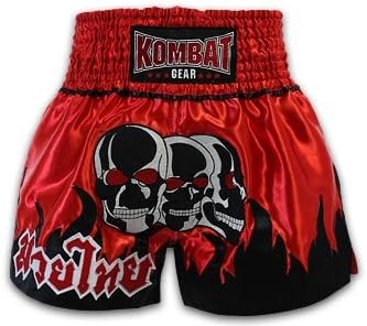 TUFF Soft Shin Guards TUF-SG01-RED + Kombat Boxing Shorts KBT-S3707 , Size M