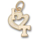 University of Tennessee I Heart T 1/2 Pendant (Gold Plated)