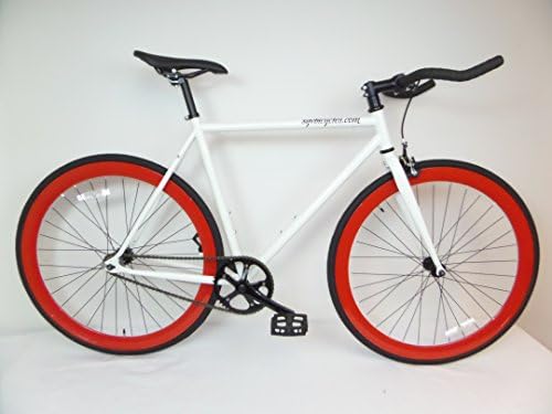 White and Red Fixie with Bullhorns Single Speed Urban Fixie with Flip Flop Hub By Sgvbicycles Fixies