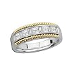 14K Two-Tone Gold Diamond Band - 0.50 Ct.