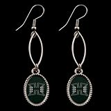 Hawaii Warriors Green Oval Drop Earrings