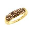 10k Yellow Gold Garnet Pave Ring