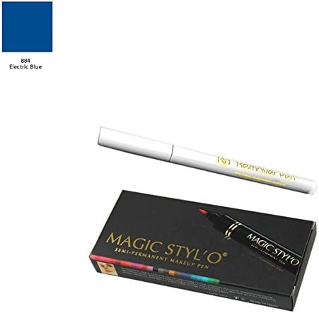 Bundle of 2 Items: Magic Stylo Semi Permanent Makeup Pen in Electric Blue with Remover Pen