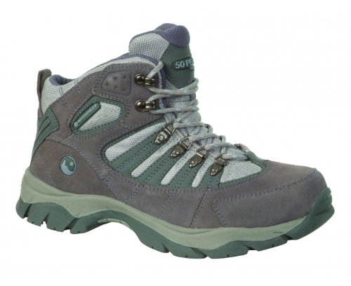 HI-TEC 50 Peaks Kruger II WP Chaussures de Randonnée pour Femme, Bleu lune/Gris/Bleu clair, 37