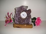 Amethyst Clock On Woodbase - Small
