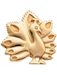 24.50X25.50 MM 14K Yellow Gold The Problem Solving Peacock Brooch