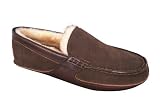 Lamo Sheepskin Australia Sheepskin Mens Shoes Suede Slippers Moccasins Chocolate