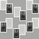 6 Pairs of New 6.5" In Wall Surround Sound HD Home Theater Rectangular Kevlar Speaker Pair 6TS65W