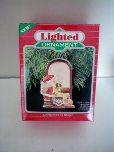 Hallmark Lighted Christmas Tree Ornament -- Christmas is Magic -- Light casts reindeer shadow on shade -- 1988