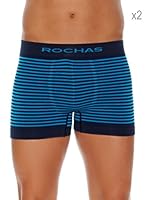 Rochas Paris Pack De 2 Boxers Sin Costuras (Azul Royal / Azul Marino)