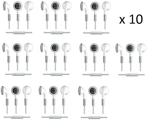 10 Pack Earphone with Mic for all IPhones, Samsung phones and any device with a 3.5mm headphone jack - By Meyako