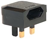 Euro 2 Pin To 3 Pin Converter Plug / Adapter - Black Cp1*