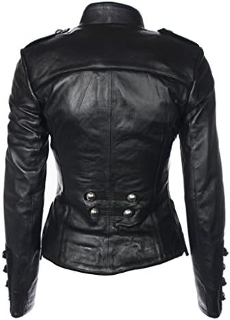 Hotleathersworld Women's Real Leather Biker Jacket Medium Black