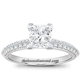 1.64ct Princess Diamond Pave Engagement Ring 18K Gold