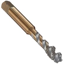 Dormer MTT-X E007/MTT-X E017 Powdered Metal Spiral Flute Threading Tap, Gold Oxide Finish, Round Shank With Square End, Modified Bottoming Chamfer