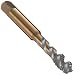 Dormer MTT-X E007/MTT-X E017 Powdered Metal Spiral Flute Threading Tap, Gold Oxide Finish, Round Shank With Square End, Modified Bottoming Chamfer