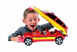 Majorette 212058180 - Carry Car, Aufbewahrungsbox f&uuml;r 24 Autos, Licht, Sound, Startrampe f&uuml;r 12 Autos, 45 cm, deutsche Version