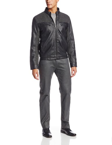 Kenneth Cole Men's Faux Leather Moto Jacket