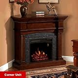 Classic Flame Martha’s Vineyard Corner Electric Fireplace in Mahogany Finish