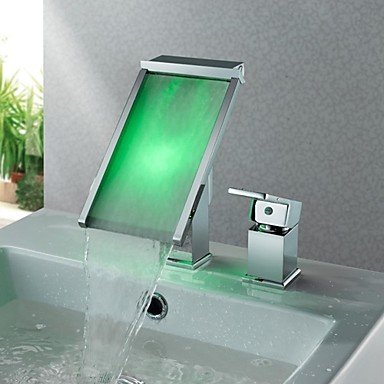 Ty Charmingwater Contemporary Color Changing Led Waterfall Chrome