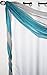 Gorgeous Home 1 Solid Decorative Teal Blue Elegant Scarf Valance Sheer Voile Window Panel Curtain 216