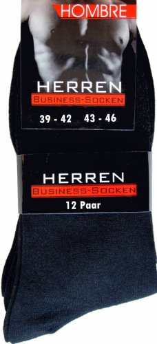 12er Pack Herrensocken schwarz Hombre Business