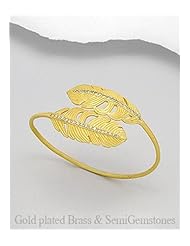 Feather Cuff Bracelet In Brass