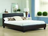 Hamburg Brown Leather King Size Sleigh Bed