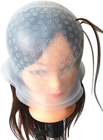 Pro Salon Silicon Reusable Hair Colouring Hairdressing Highlighting Dye Frosting Cap White
